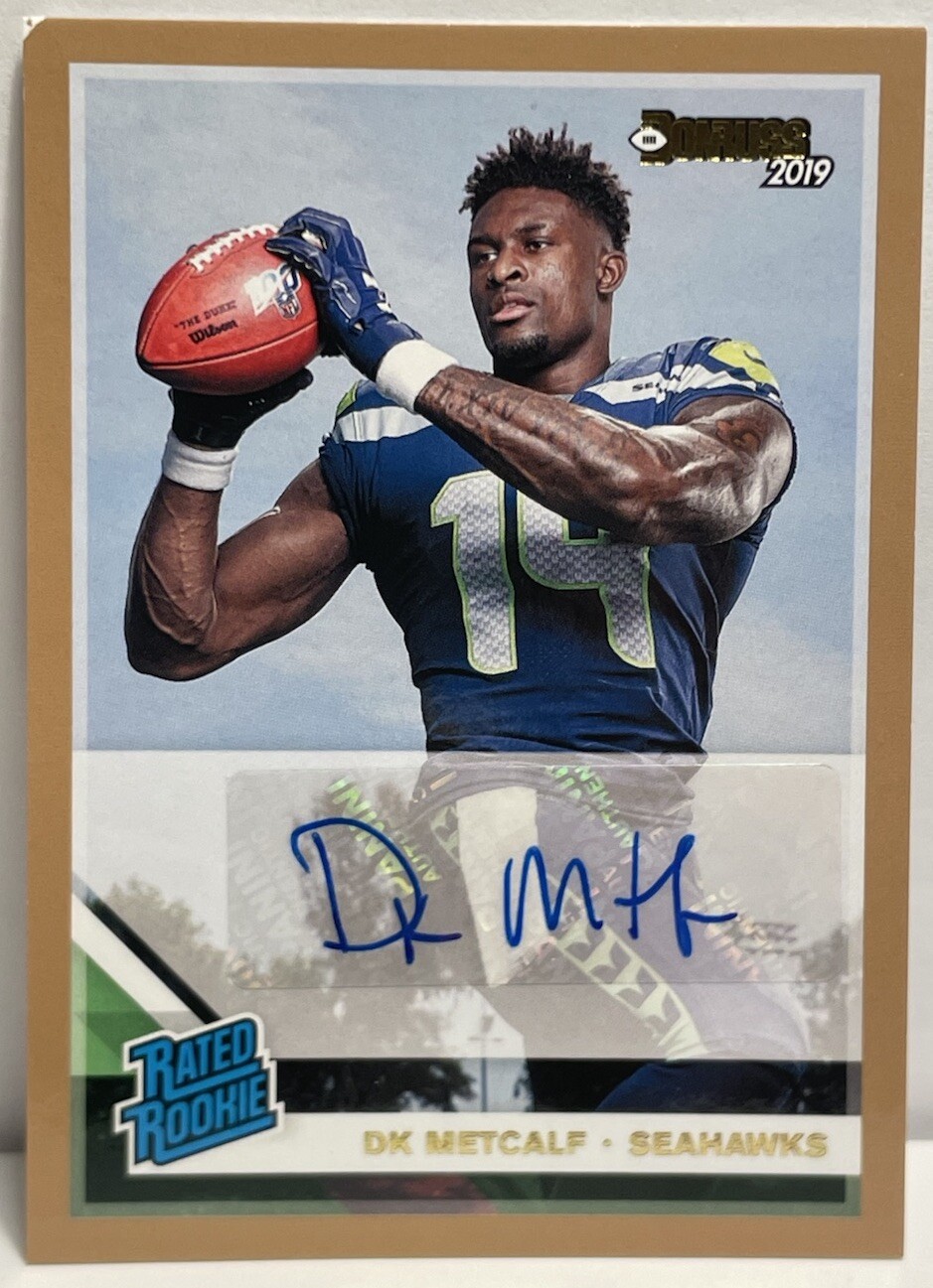 2019 Panini Donruss DK Metcalf Rated Rookie Press Proof Bronze Autographs #313