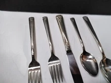 W. Rogers Spring Charm International Silver 5 piece place set knife fork spoon