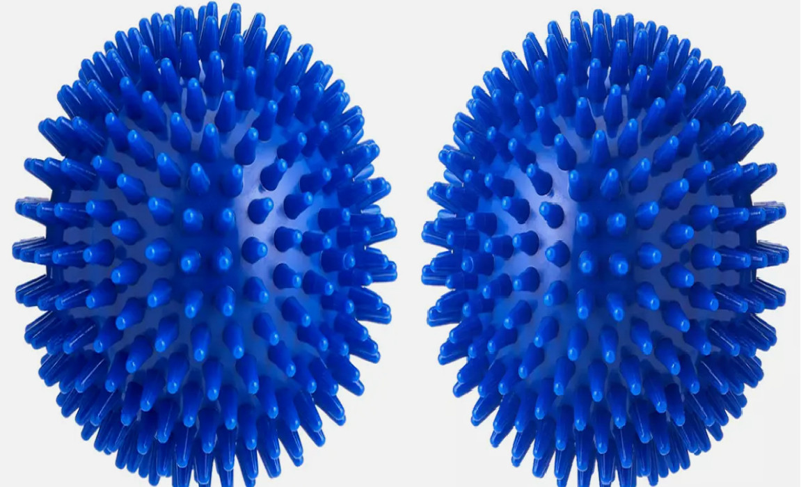 2 x Yoga Spikey Massagebälle Stressabbau Gym Stachelbälle Reflexzonenmassage je 9 cm