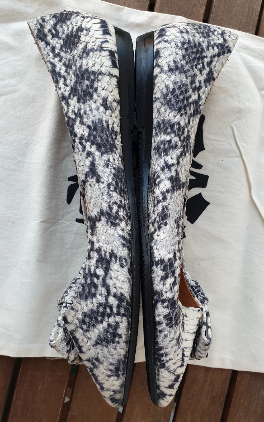 Isabel Marant Python Print Bow Ballet Flats 37 - image 3