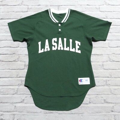 Vintage De La Salle Baseball Jersey Size 40 Champion Sewn Mesh Made in USA 