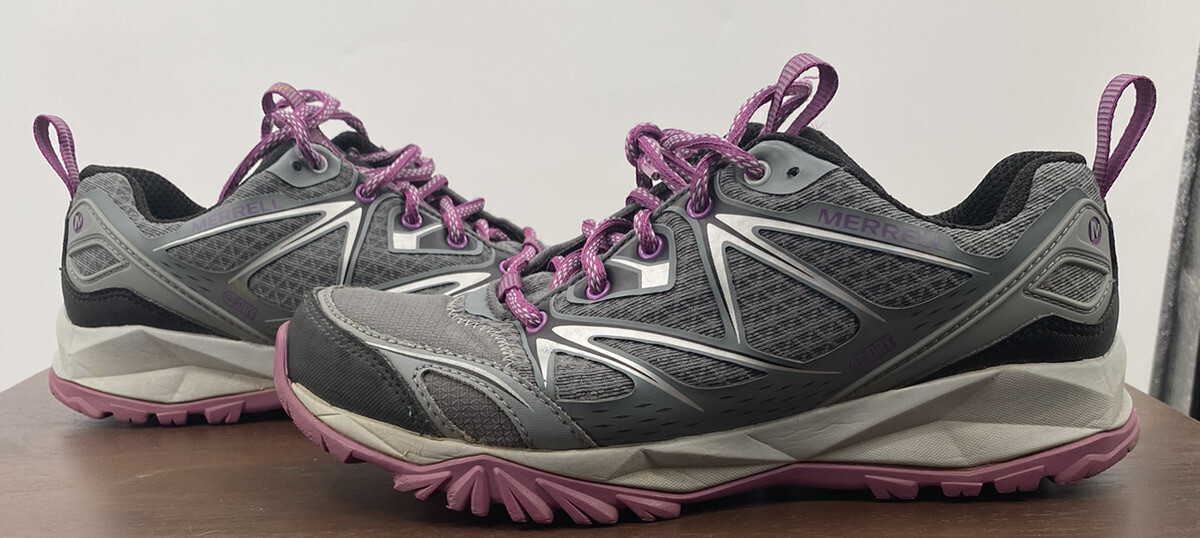 Scarpe da donna Merrell Capra Bolt grigio viola trekking trail running taglia 8