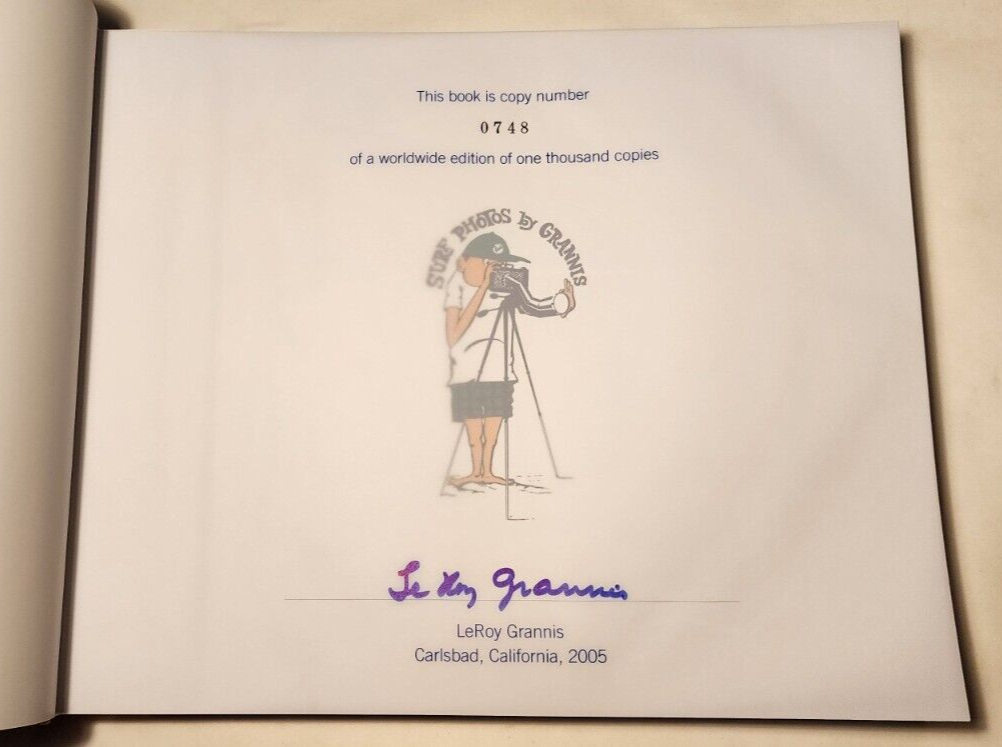 2006 LEROY GRANNIS SIGNED LTD 1000 COPIES SURF PHOTOS OF 60'S