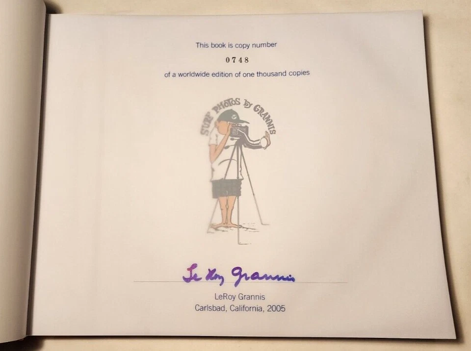 2006 LEROY GRANNIS SIGNED LTD 1000 COPIES SURF PHOTOS OF 60'S &70'S W/ SLIPCASE - Image 2 of 4