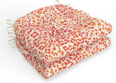 Abstract Chair Pad, 15.5'' X 16'', Sunny Spot Papaya 2 Count