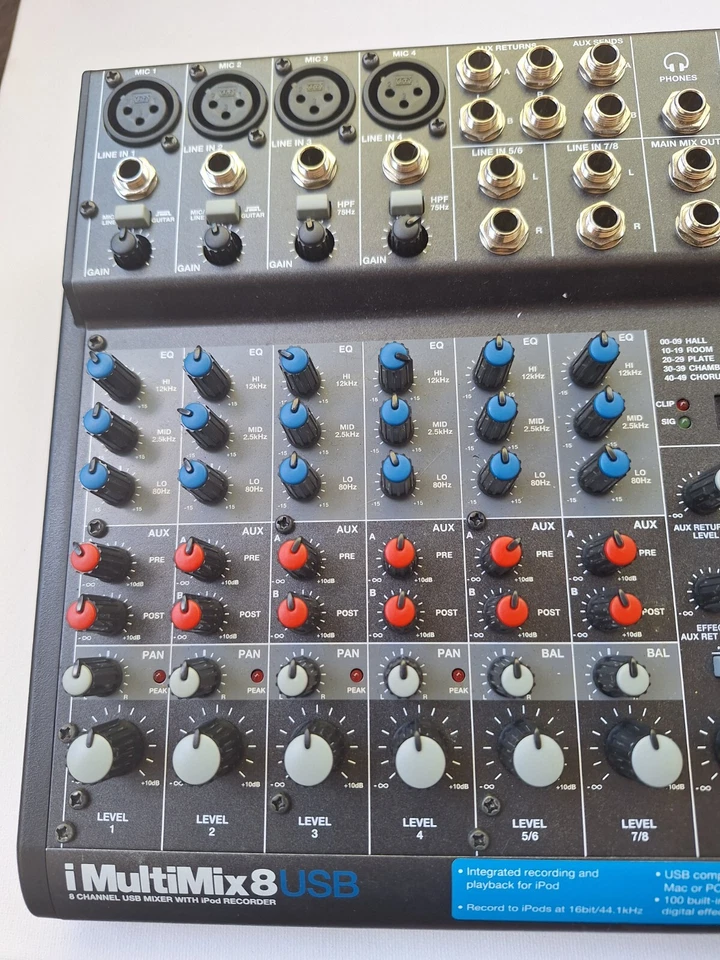 ALESIS i MultiMix 8 USB Analog Mixer USB Audio Interface. *EUC* FREE ship to US - Image 4 of 4