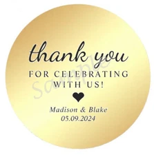 THANK YOU FOR CELEBRATING WITH US ENVELOPE SEALS LABELS STICKERS PARTY FAVORS