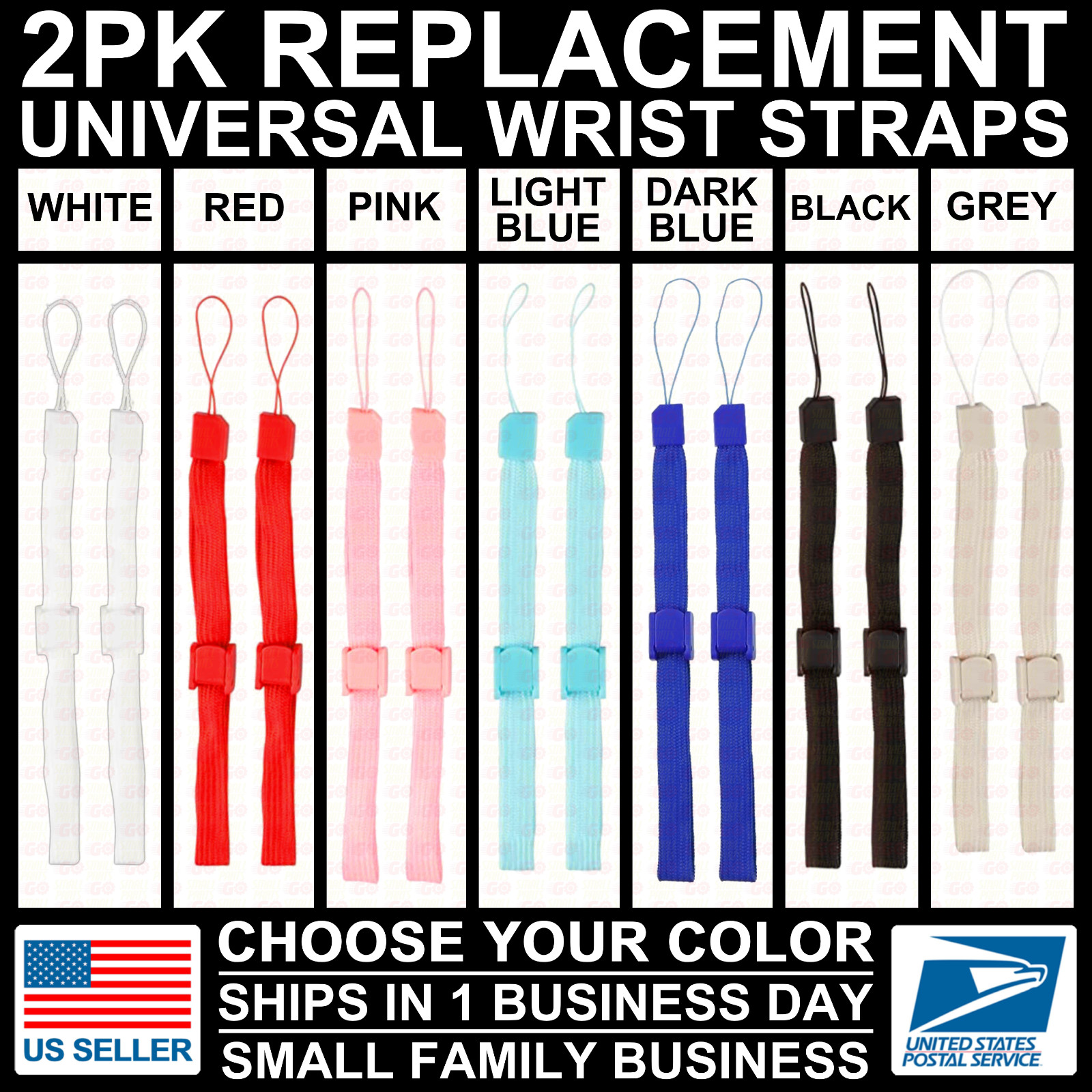 2PK Wrist Strap for Nintendo Wii Universal Remote Replacement Wristlet Wristband