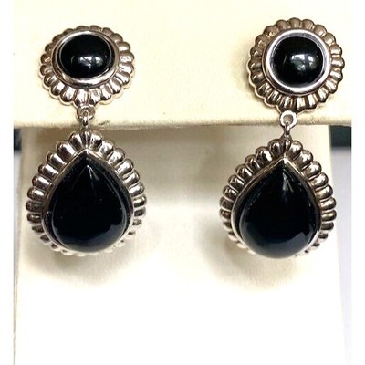 925 Sterling Silber und Onyx Ohrhänger Himmel