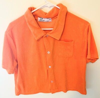 Roma Concept by rosee Shirt Botton Up Orange Women Size XL