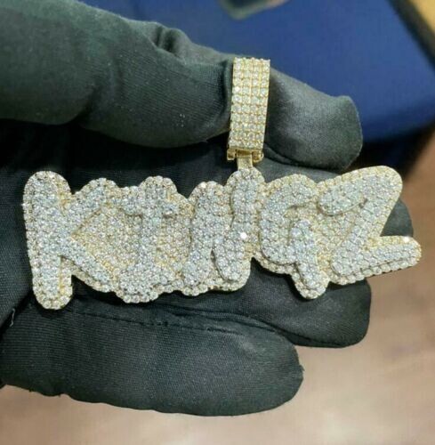 Colgante con nombre de 5 letras personalizado para hombre VVS1 moissanita natural plata 925 - Imagen 4 de 5