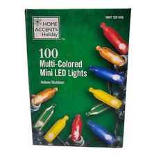 Home Accents 100 Multicolored Mini LED String Lights w/ Green Wire Christmas NEW