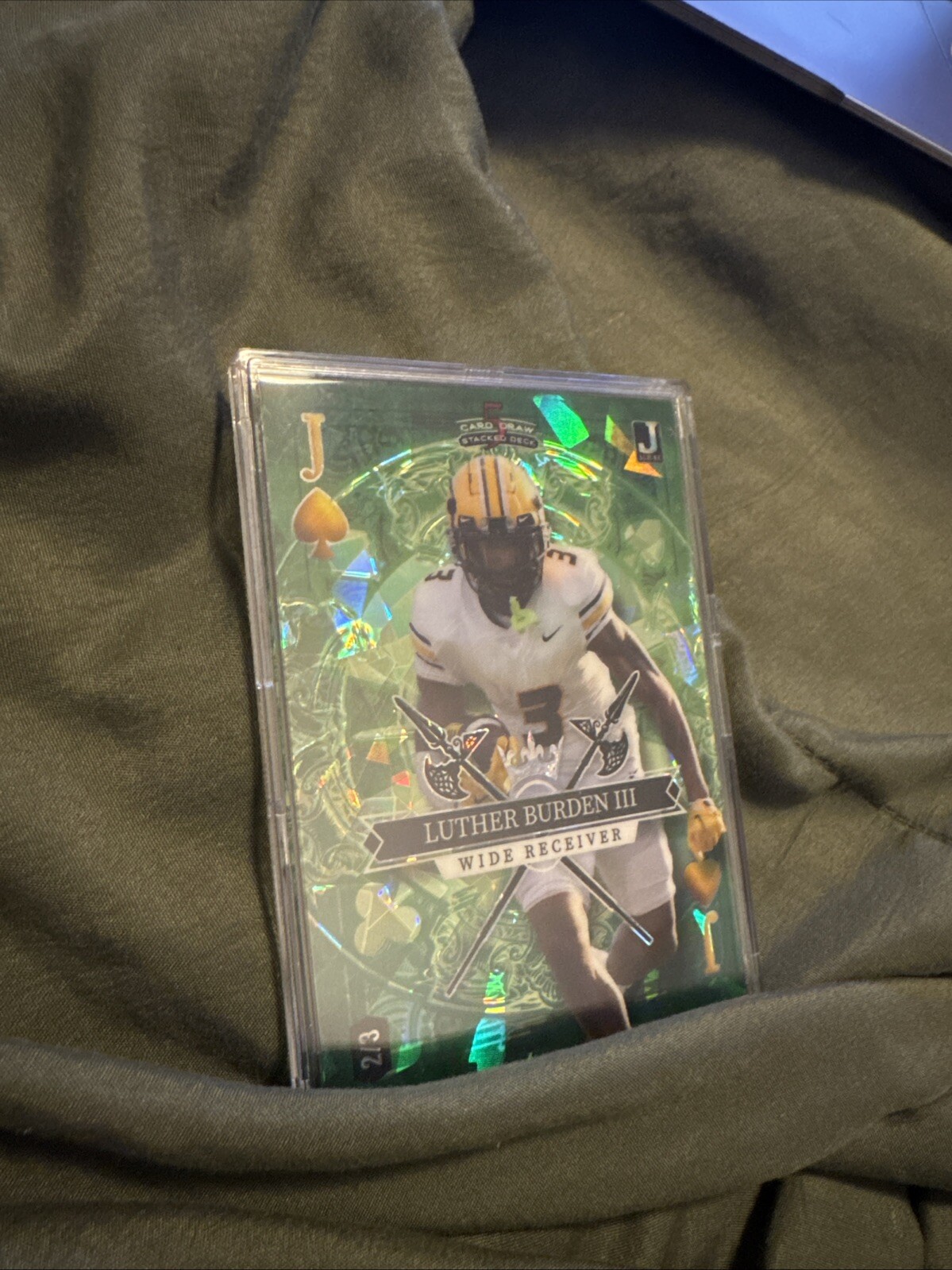 2023 Wild Card Luther Burden III 5 Card Draw 1/3 green j hearts
