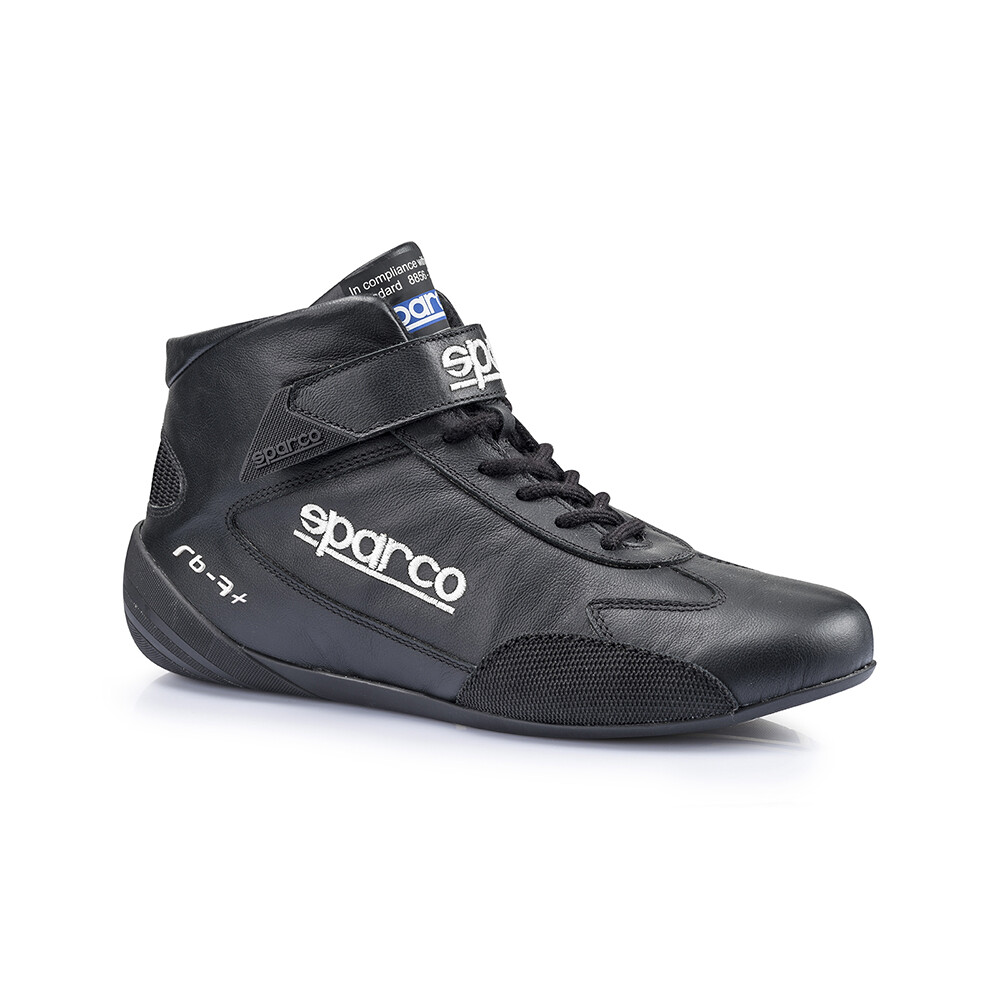 Chaussures FIA Sparco RB7+ neuves en cuir ignifugé noir taille 42 pour pilote