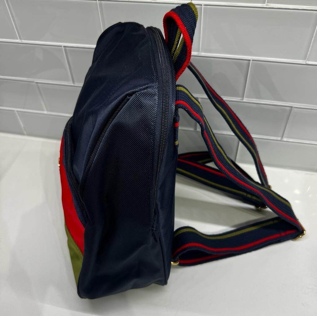 バッグ 80s Roberta di Camerino Bag ITALY made 80's Roberta Di Camerino Italian Backpack Vintage Navy Blue