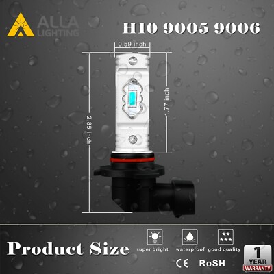 Alla Lighting 2x LED H16 Driving Light Fog Lamp,Cool Light Icy Blue Tint Replace