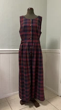 Herman Geist pinafore plaid jumper teacher core academia Size 10
