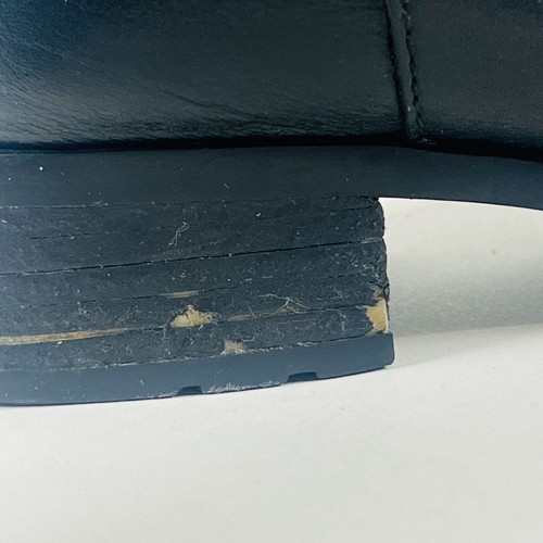 Botas de montar Born negras de tela de cuero para mujer 8M hasta la rodilla con hebilla y cremallera - Imagen 10 de 11