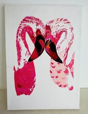 Chloe Croft London, signierter Limited Edition Druck auf Leinwand ''Magenta Flamingos'' 