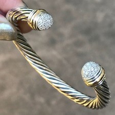 David Yurman 7mm Silver Bracelet with Rounded Ends