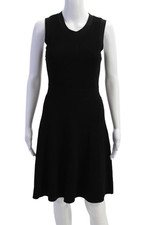 Michael Michael Kors Womens Knit Sleeveless Fit + Flare Dress Black Size S