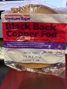 VENTURE TAPE. BLACK BACK COPPER FOIL 3/8 INCH