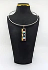Zuni- Sterling Silver Multi-Stone Inlay Pendant