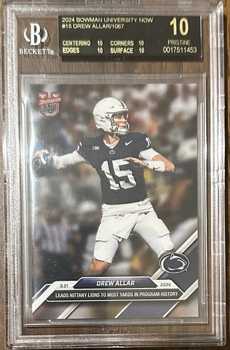 BGS 10 Drew Allar Black Label #15 2024 Bowman U Now Steelers Rookie Penn State