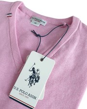 Maglioncino U.S. Polo Assn. Teal Girocollo Uomo Cotone Rosa