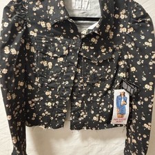 Celebrity Pink Black Floral Jean Jacket