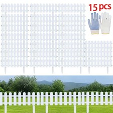15 white fence panels, includes gloves, size 20x12 inches