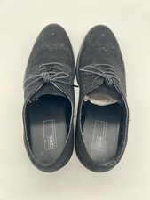 ASOS DESIGN black suede brogue shoes - size 7 men