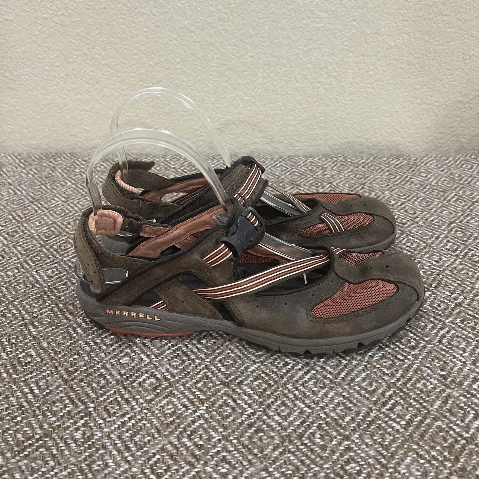 Scarpe da trekking Merrell Cambrian Emme in pelle zenzero suola Vibram taglia 8 ottime condizioni