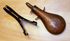 Batty Peace Powder Flask Dated 1853 - fully f...