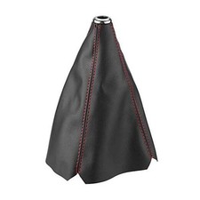 Gear Shift Boot Cover, Universal Bright Black PU Leather Gear Shifter Knob