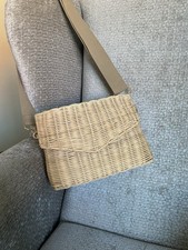 Zara Shoulder Bag Woven Raffia Basket Bag Natural Beige
