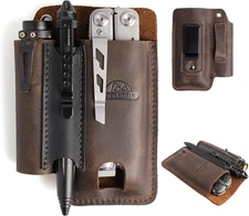 Leather Multitool Sheath with Belt Clip - Multitool Holster for Belt - EDC Belt