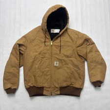 Vtg 90s Carhartt Jacket Mens XL Duck Canvas Hooded Lined Union Made USA JQ1006
