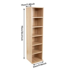 6-Tier Wooden CD DVD Media Storage Rack Unit Tower Display Rack Freestanding