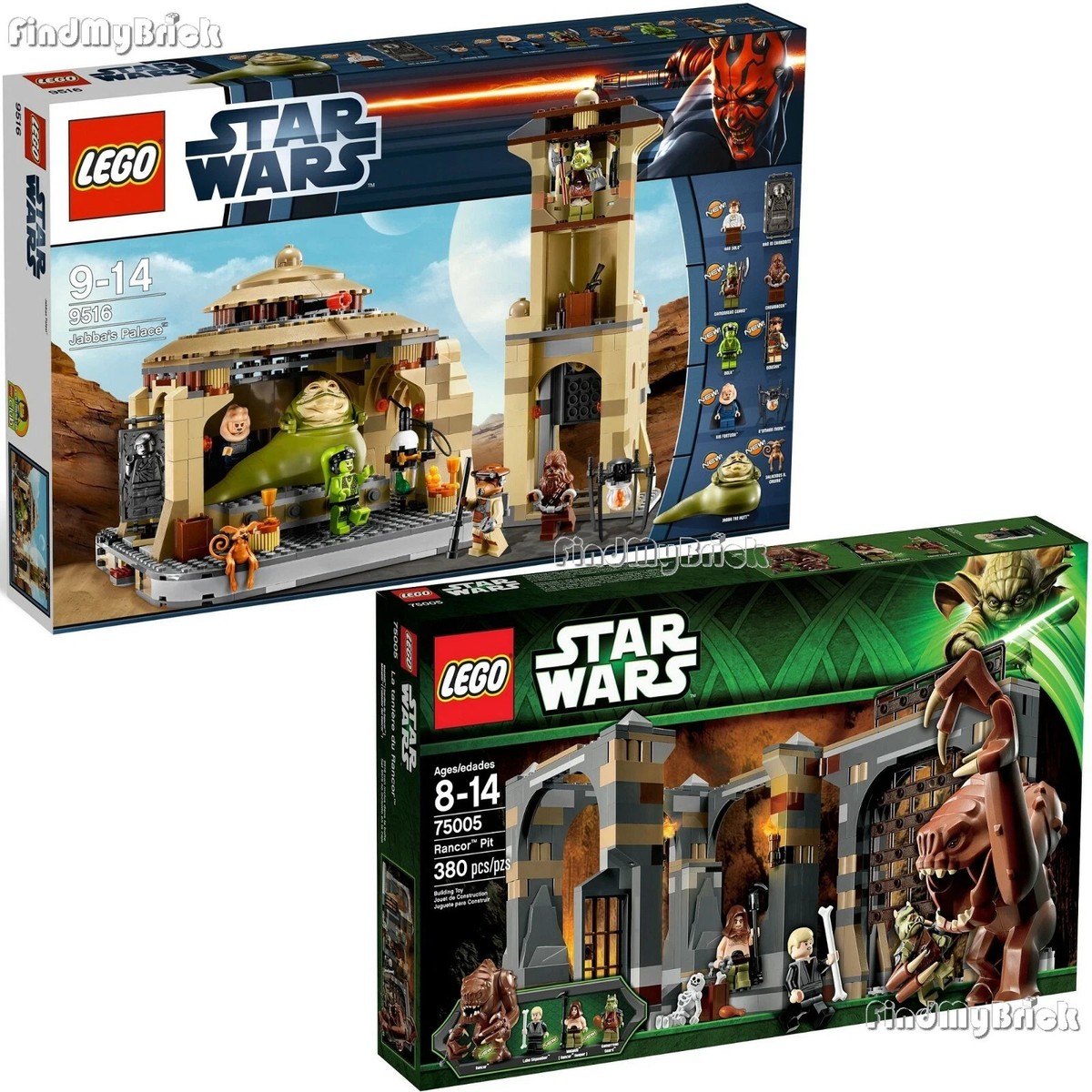LEGO STAR WARS JABBA'S PALACE 9516 RANCOR PIT 75005 BOTH Sets NEW
