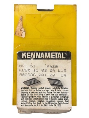 2 Pcs. Kennametal NPL 51 Grade: K420 Carbide Inserts