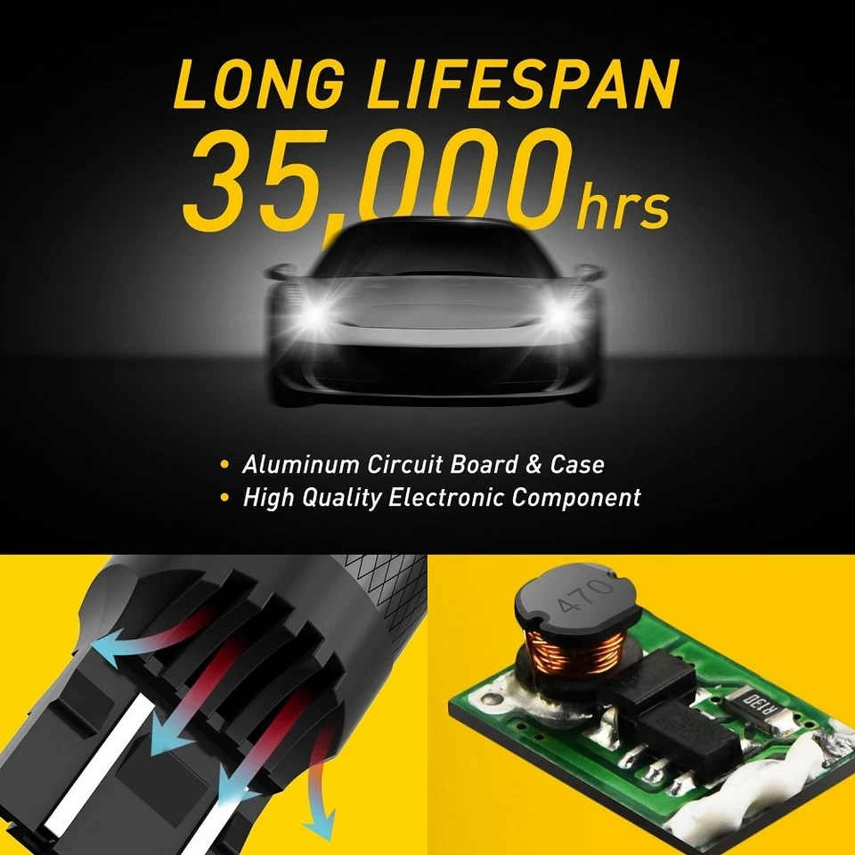 AUXITO LED 转向信号 DRL 停车灯开关琥珀色/白色 7443 7444 — 第 3/4 张图片