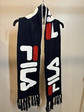 Fila Jacquard Navy/White Reversible Scarf