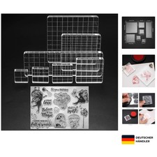 Acryl Stempelblock Set 7-tlg. Transparent Große Vielfalt Für Scrapbooking