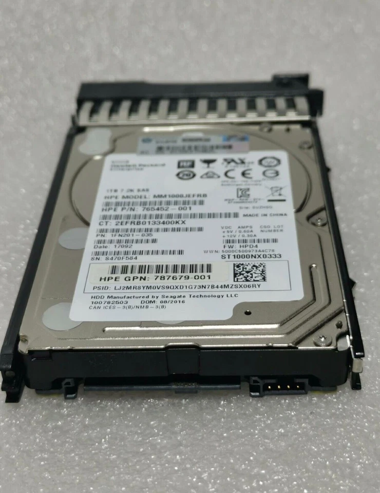 HPE MSA 787652-001 1TB 12Gb/s SAS 7.2K 2.5" 512E MIDLINE HARD DRIVE J9F50A HDD - Image 2 of 4