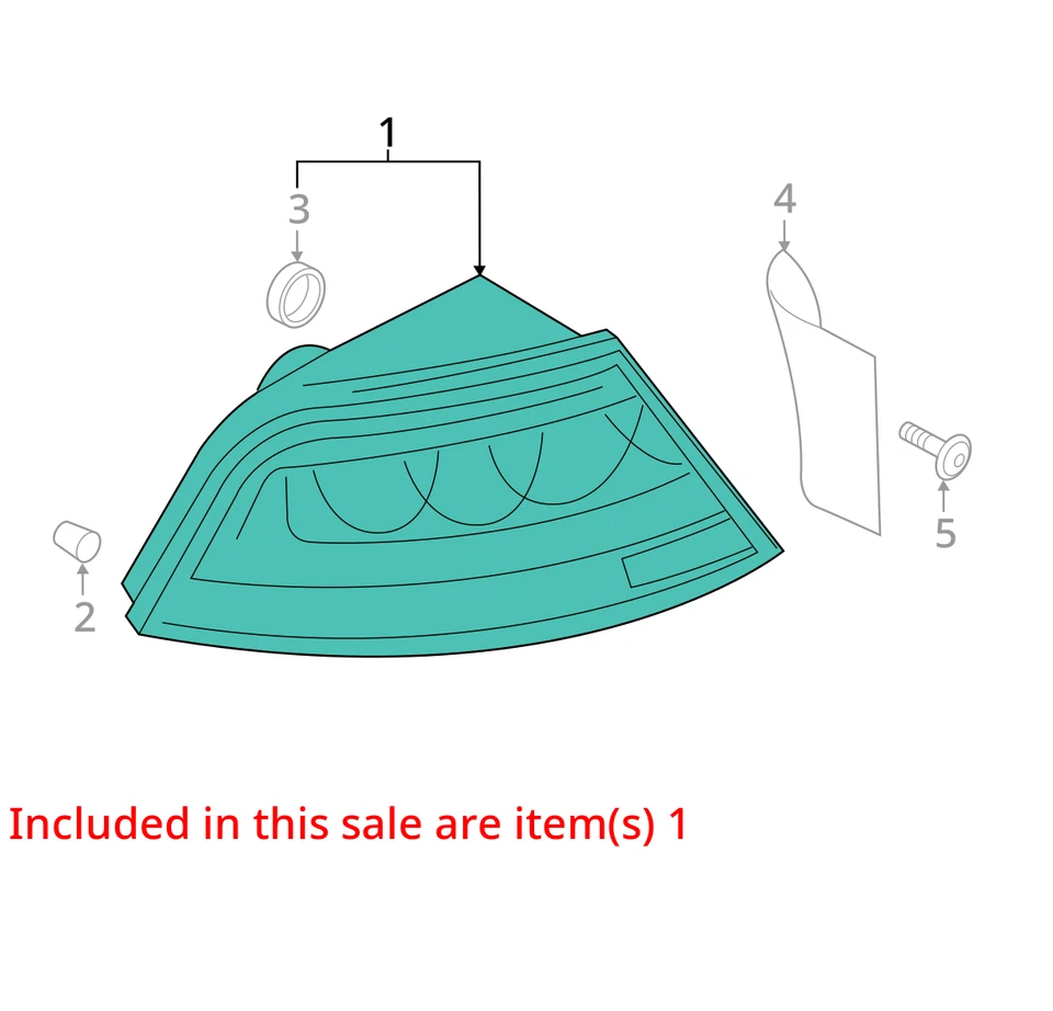 2016-2018 Audi RS7 4G8 Rear Right Outer Taillight Lamp 4G8945096F OEM *NOTE* - Image 3 of 4