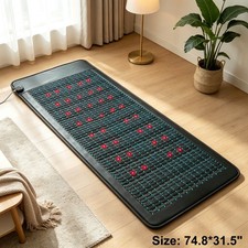 74.8 31.5" PEMF Therapy Mat Infrared Heating Pad Gemstone Therapy Pain Relief