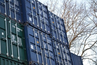 Foto 6x4 Container Detail und nackte Äste Millbrook\/SU3813 c2017