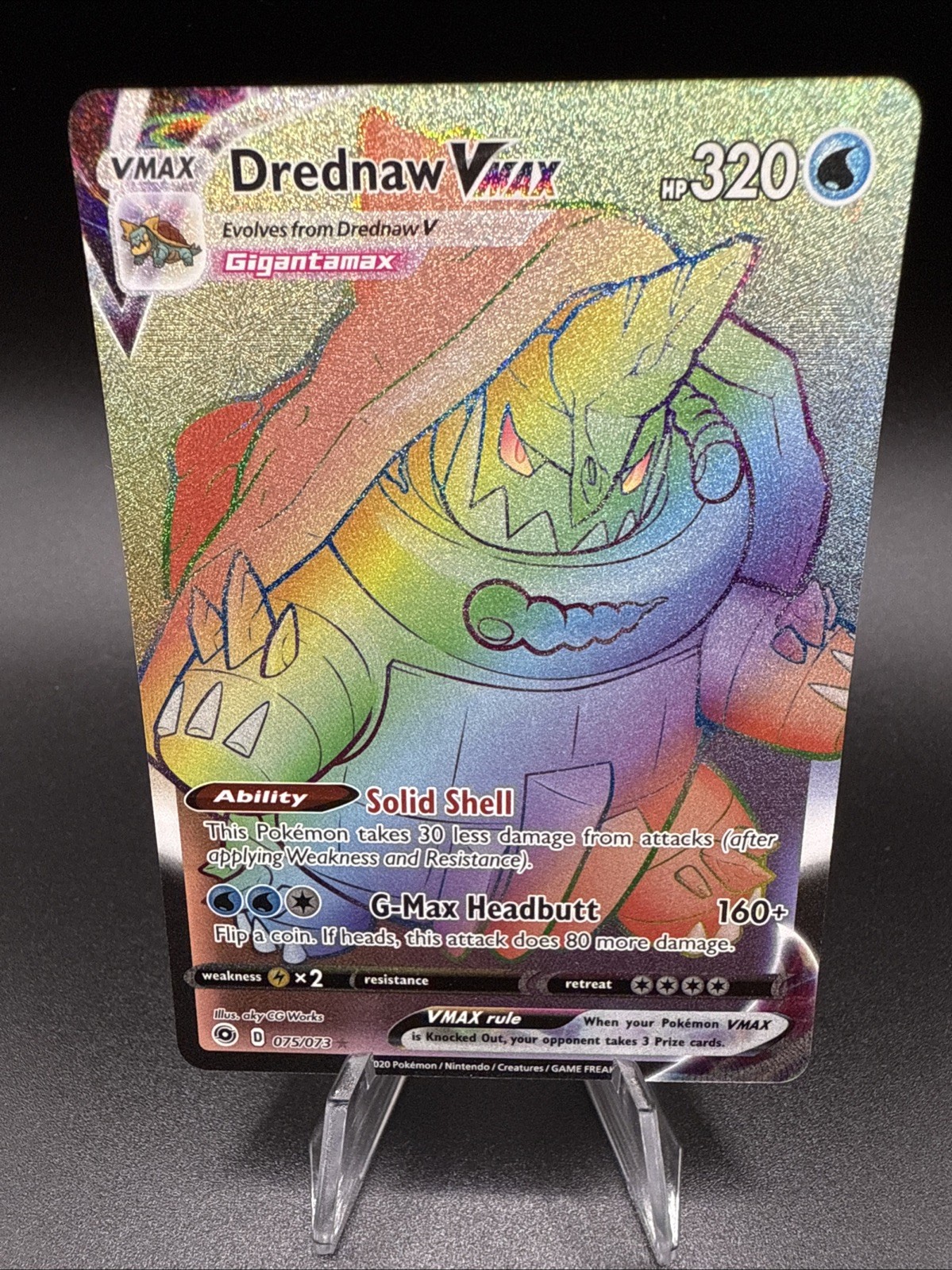Pokemon TCG Drednaw VMAX (Secret) 75/73 Champions Path Secret Rare Holo, NM