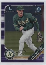 2019 Bowman Draft Chrome Purple Refractor 80/250 Logan Davidson #BDC-10 4d3